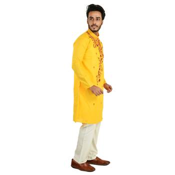 Bangla Cotton Kurta  Ethnic Chest  Embroideried Design 4
