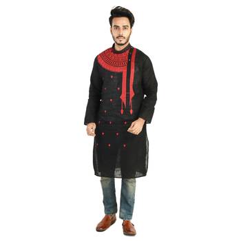 Bangla Motif  Designed Cotton Kurta  Embroideried 1
