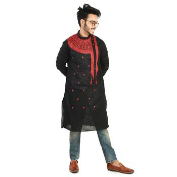 Bangla Motif  Designed Cotton Kurta  Embroideried 5