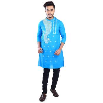 Traditional Sankha Designed Cotton Kurta  Embroideried 1