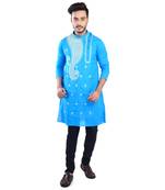 Traditional Sankha Designed Cotton Kurta  Embroideried