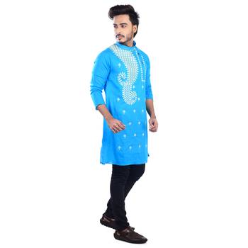 Traditional Sankha Designed Cotton Kurta  Embroideried 3