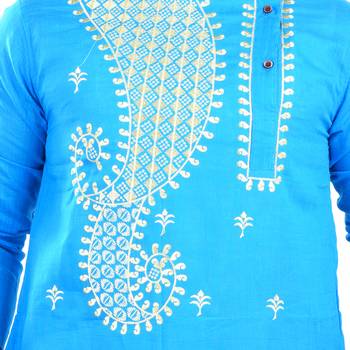 Traditional Sankha Designed Cotton Kurta  Embroideried 4