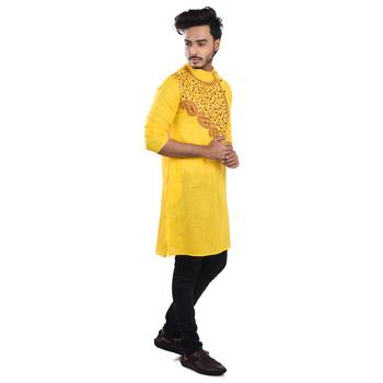 Traditional Sankha Designed Cotton Kurta  Embroideried 2