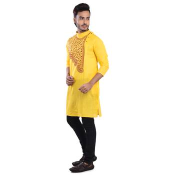 Traditional Sankha Designed Cotton Kurta  Embroideried 3
