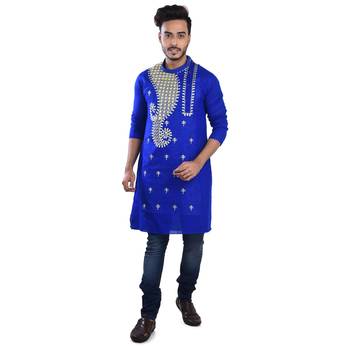 Traditional Sankha Designed Cotton Kurta  Embroideried 1