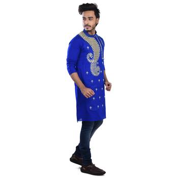 Traditional Sankha Designed Cotton Kurta  Embroideried 2