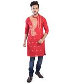 Traditional Sankha Designed Cotton Kurta  Embroideried