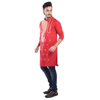 Traditional Sankha Designed Cotton Kurta  Embroideried 3