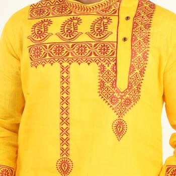 Rajveer Cotton Kurta With Sleeve & Chest Ethnic Embroideried Design 5