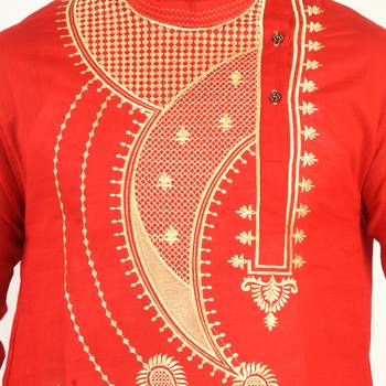 Beautiful Paan Leaf Designed Cotton Kurta  Embroideried 5