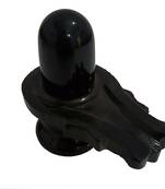 Salvus App Solutions Hand Carved Black Marble Shivling/Shiva Pindi for Pooja Home Office & Car Dashboard (3.5 inch)
