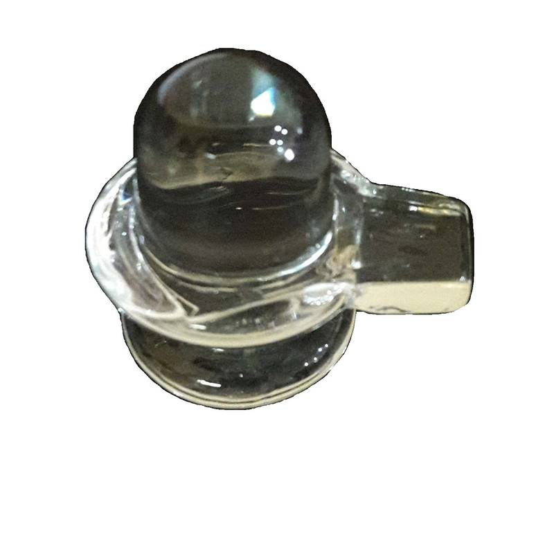 Salvus App SOLUTIONS Antique Natural Crystal Sphatik Shiva Lingam for Pooja Accessories Item Home/Office(5x5x4 cm)