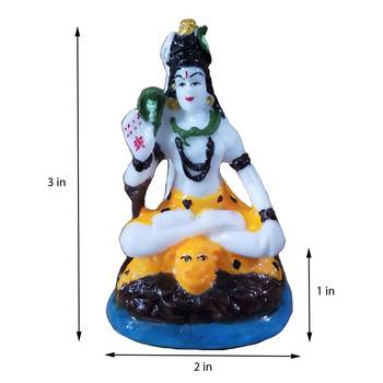 Salvus APP SOLUTIONS Handmade Marble Lord Shiva/ Shankar Ji Idol-Statue for PoojaTableOfficeHome Decor  (3 Inch) 1