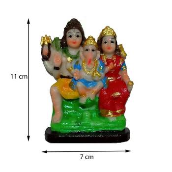 Salvus App SOLUTIONS Marble Powder Shiva Parvati and Ganesh Idol (11x7 cm Multicolour) 1