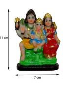 Salvus App SOLUTIONS Marble Powder Shiva Parvati and Ganesh Idol (11x7 cm Multicolour)
