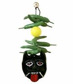 Salvus App SOLUTIONS Plastic Black Bhoot Face Wall Hanging Nazar Battu/EvilEyeProtectorforHome/Office/Shop (11x4.5 Inch)