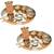 Dinner Set Thali Plate Bowls Fork Glass Spoon and Serving Spoon Diameter 13 Inch Stainless Steel Copper Thali Set of 2