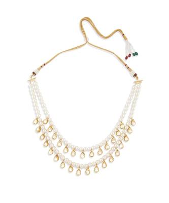 Gold Plated and Off White Shell Pearl Necklace  with Hydro Polkis 2