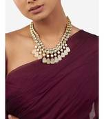 Multi Color Shell Pearl Necklace  with Hydro Polkis and Agate Tumbles