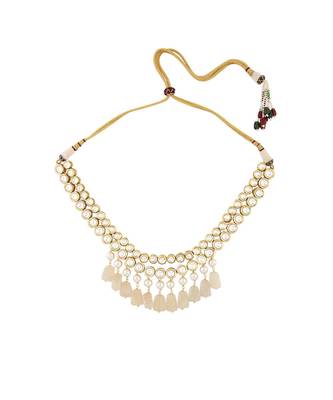 Multi Color Shell Pearl Necklace  with Hydro Polkis and Agate Tumbles 2