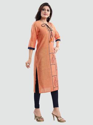 Mustard printed cotton silk long-kurtis 2