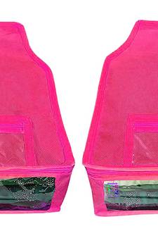 Atorakushon   Non Woven Fabric Blouse Cover Saree Cover Jeans Trousers Clothes Organizer For Wardrobe Pack Of 2 Pink