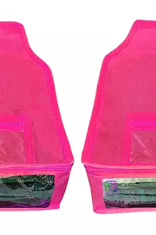 Atorakushon   Non Woven Fabric Blouse Cover Saree Cover Jeans Trousers Clothes Organizer For Wardrobe Pack Of 2 Pink