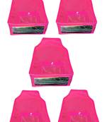 Atorakushon   Non Woven Fabric Blouse Cover Saree Cover Jeans Trousers Clothes Organizer For Wardrobe Pack Of 5 Pink
