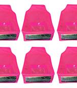 Atorakushon   Non Woven Fabric Blouse Cover Saree Cover Jeans Trousers Clothes Organizer For Wardrobe Pack Of 6 Pink