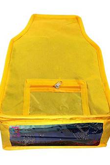 Atorakushon   Non Woven Fabric Blouse Cover Saree Cover Jeans Trousers Clothes Organizer For Wardrobe Pack Of 1 Yellow