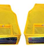 Atorakushon   Non Woven Fabric Blouse Cover Saree Cover Jeans Trousers Clothes Organizer For Wardrobe Pack Of 2 Yellow