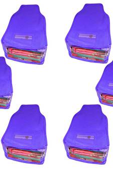 Atorakushon   Non Woven Fabric Blouse Cover Saree Cover Jeans Trousers Clothes Organizer For Wardrobe Pack Of 10 Blue