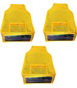 Atorakushon   Non Woven Fabric Blouse Cover Saree Cover Jeans Trousers Clothes Organizer For Wardrobe Pack Of 3 Yellow