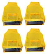 Atorakushon   Non Woven Fabric Blouse Cover Saree Cover Jeans Trousers Clothes Organizer For Wardrobe Pack Of 4 Yellow