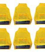 Atorakushon   Non Woven Fabric Blouse Cover Saree Cover Jeans Trousers Clothes Organizer For Wardrobe Pack Of 6 Yellow