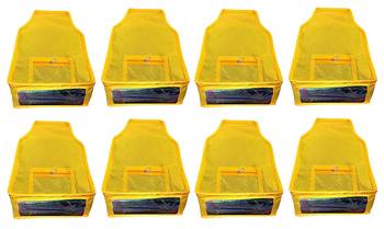 Atorakushon   Non Woven Fabric Blouse Cover Saree Cover Jeans Trousers Clothes Organizer For Wardrobe Pack Of 8 Yellow 1