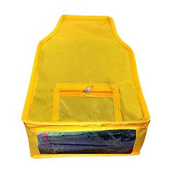 Atorakushon   Non Woven Fabric Blouse Cover Saree Cover Jeans Trousers Clothes Organizer For Wardrobe Pack Of 8 Yellow 2