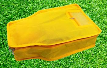 Atorakushon   Non Woven Fabric Blouse Cover Saree Cover Jeans Trousers Clothes Organizer For Wardrobe Pack Of 8 Yellow 5
