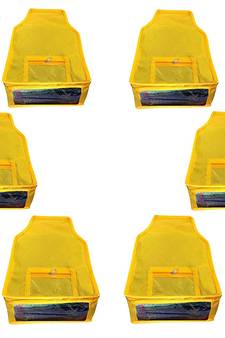 Atorakushon   Non Woven Fabric Blouse Cover Saree Cover Jeans Trousers Clothes Organizer For Wardrobe Pack Of 10 Yellow