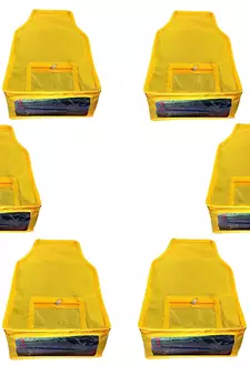 Atorakushon   Non Woven Fabric Blouse Cover Saree Cover Jeans Trousers Clothes Organizer For Wardrobe Pack Of 10 Yellow