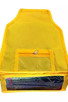 Atorakushon   Non Woven Fabric Blouse Cover Saree Cover Jeans Trousers Clothes Organizer For Wardrobe Pack Of 10 Yellow