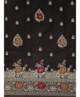 black banarasi saree with blouse piece 4