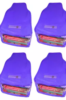 Atorakushon   Non Woven Fabric Blouse Cover Saree Cover Jeans Trousers Clothes Organizer For Wardrobe Pack Of 4 Blue