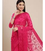 pink soft net  saree with blouse piece