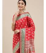 red banarasi saree with blouse piece