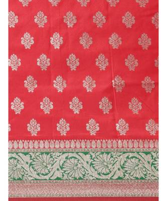 red banarasi saree with blouse piece 4