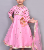Pink aqua mirror Anarkali