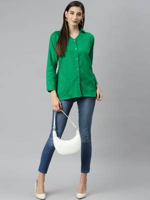 Green plain cotton tunics
 1