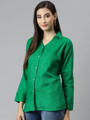 Green plain cotton tunics
 3